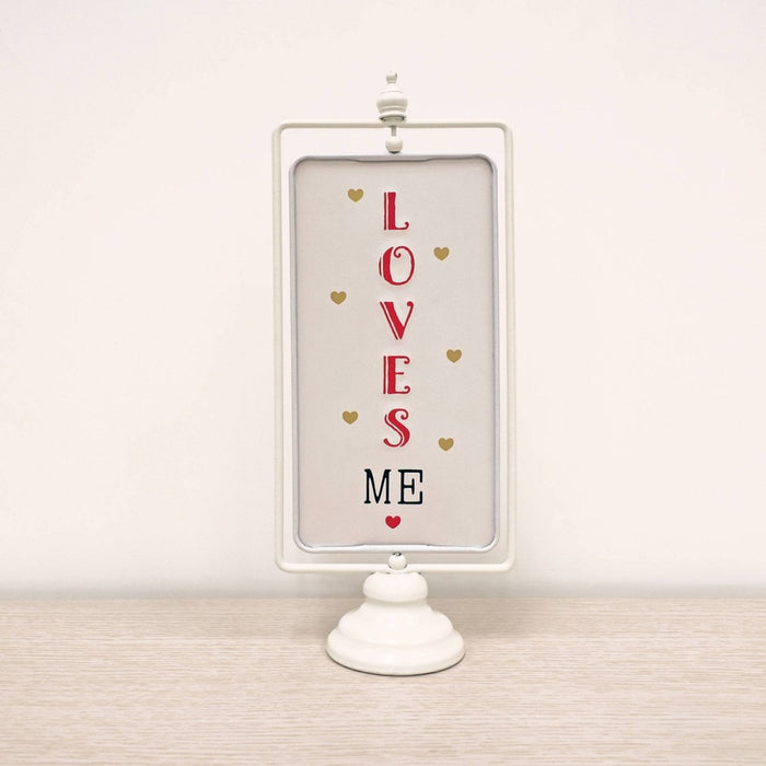 Vertical Rotating Valentine's Day Tabletop 'Loves Me/Loves Me A Lot' Sign - Spritz