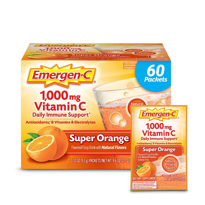 Emergen-C Vitamin C Supplement Drink Mix - Super Orange - 60ct