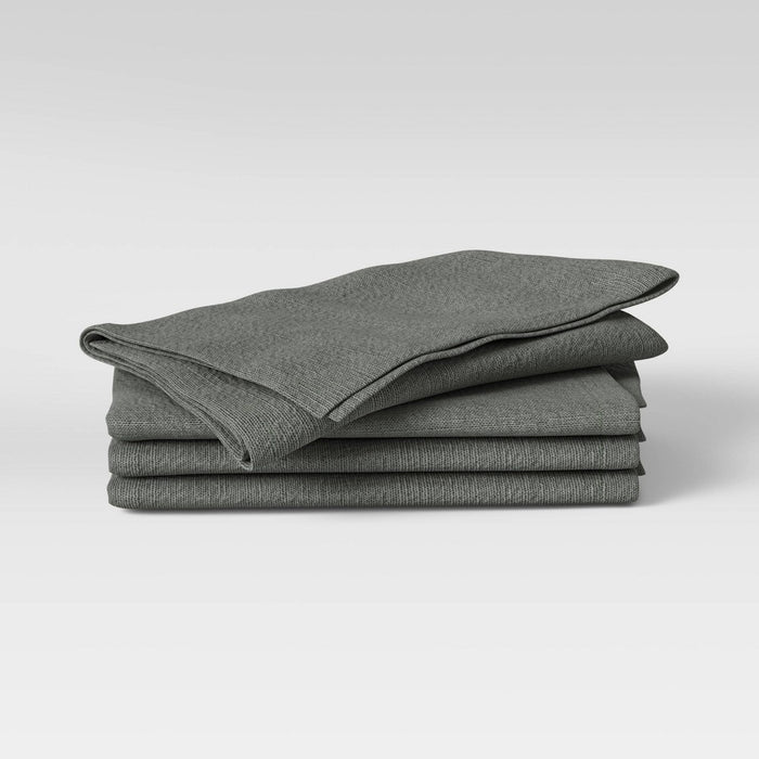 4pk Cotton Easy Care Napkins Gray - Threshold