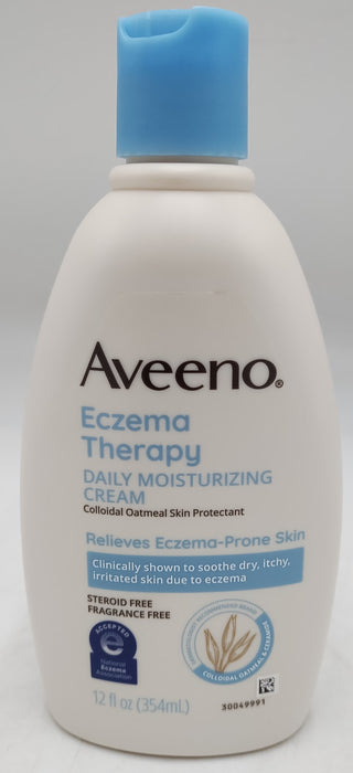 Aveeno Eczema Therapy Daily Soothing body Cream for Dry and Itchy Skin with Oatmeal - Unscented - 12 fl oz