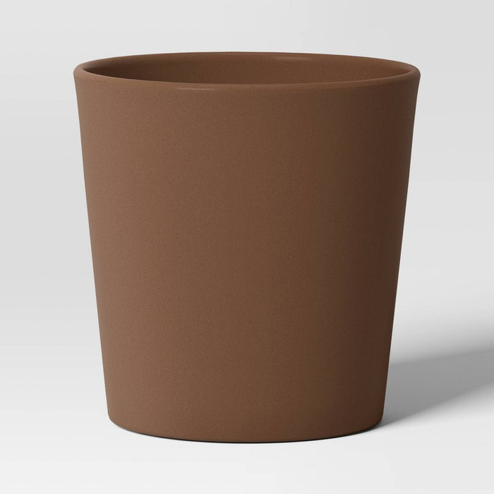 Aesthetic Plastic Indoor Outdoor Planter Pot Nest Brown 8.5"x8.5" - Threshold