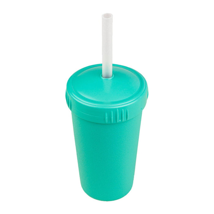 Re-Play 10 fl oz Recycled Straw Cup with Silicone No-Pull-Out Straw - Aqua
