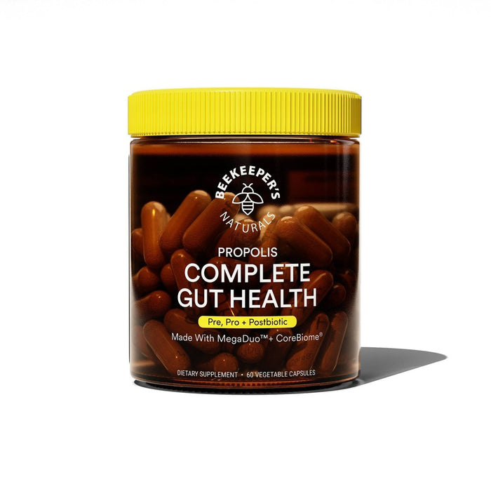 Beekeepers Naturals Propolis Complete Gut Health Capsules - 60ct EXP 06/2025