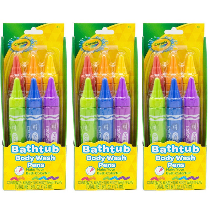 6ct Crayola Body Wash Bath Pens - Unscented - 3pk/6 fl oz