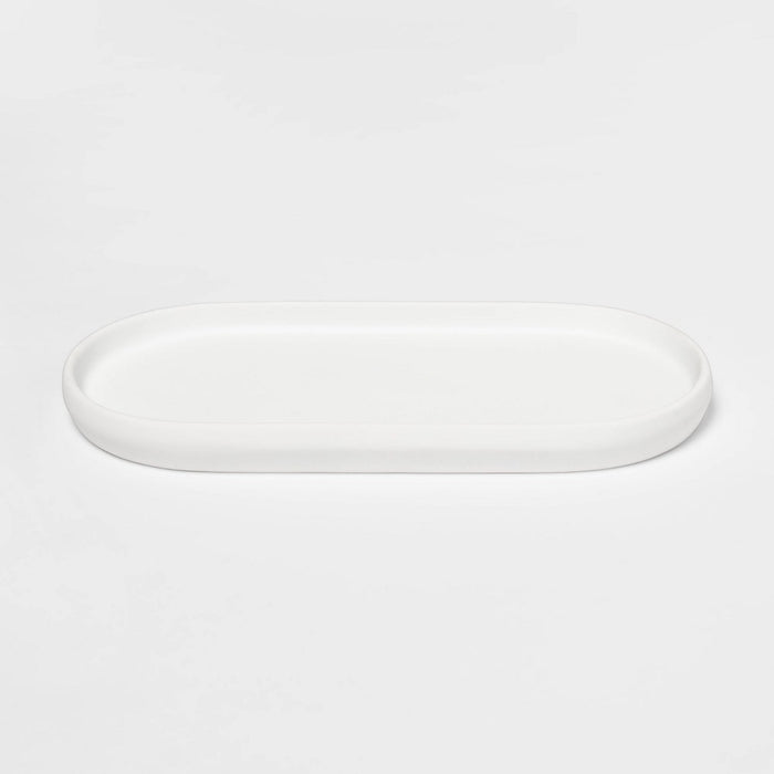Modern Soft Touch Tray White - Threshold