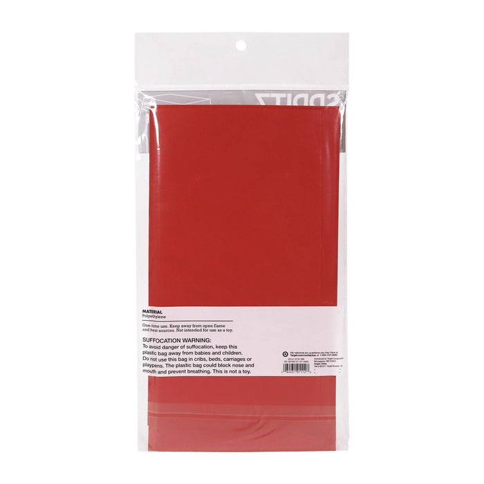 108" x 52.2" Classic Scalloped Edge Plastic Table Cover Red - Spritz