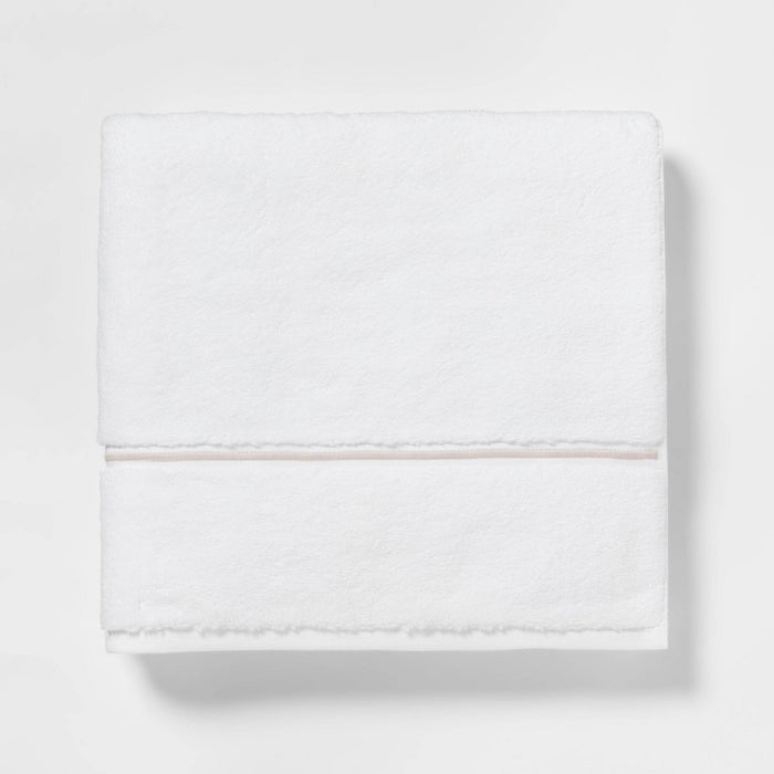 Spa Plush Bath Towel Light Gray Embroidered - Threshold