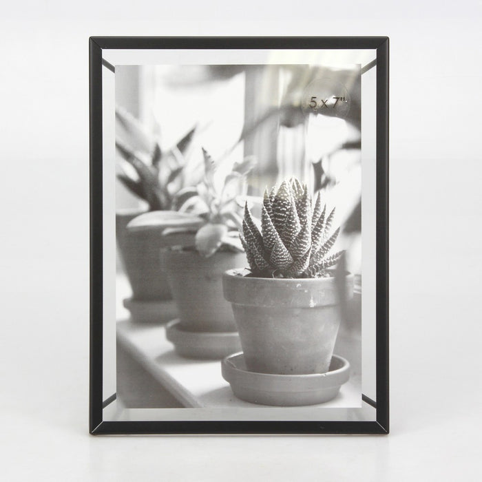 5" x 7" Frame with Symmetrical Wire Back Satin Black - Threshold