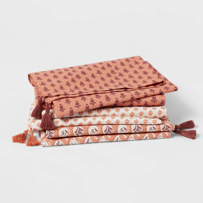 6pk Printed Mixed Pattern Napkin - Threshold