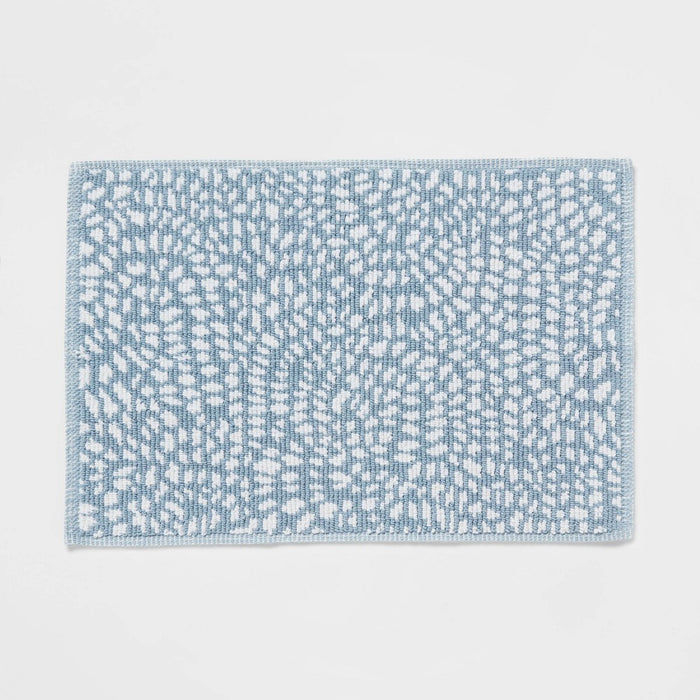 20"x30" Performance Plus Bath Mat Blue Geo - Threshold