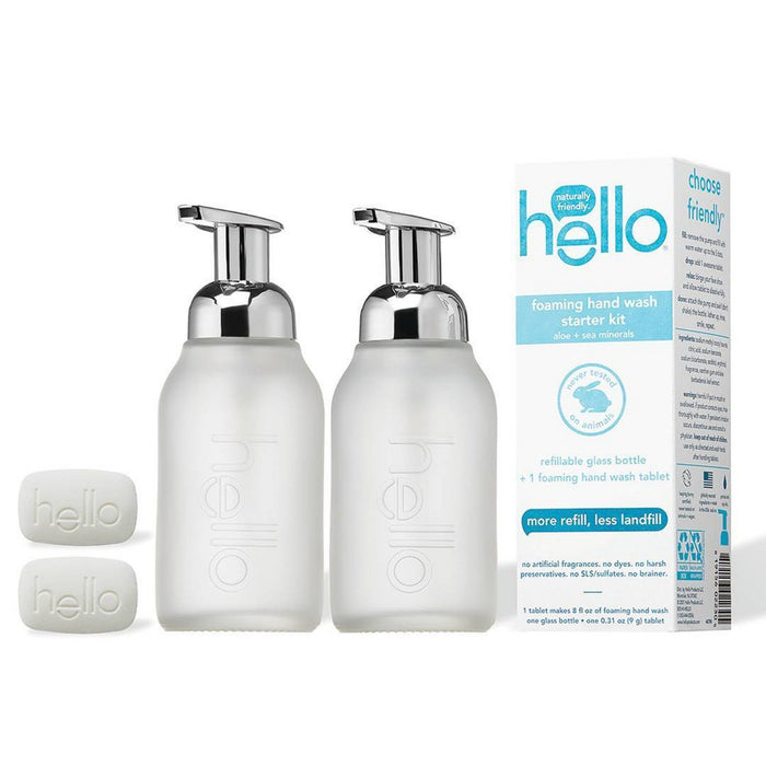 hello Foaming Refillable Hand Soap Starter Kit - Aloe - 2pk