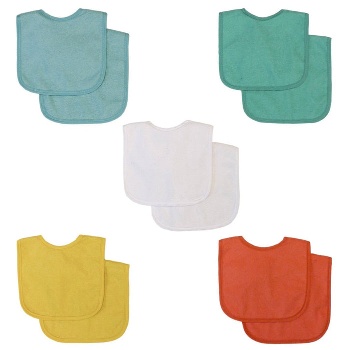 Neat SolutionsWater-Resistant Lined Infant Bib Set - Neutral Bright - 10pk