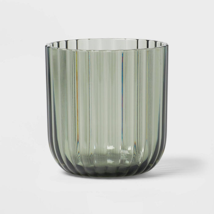 11oz Plastic Ribbed Short Tumbler Green - Threshold