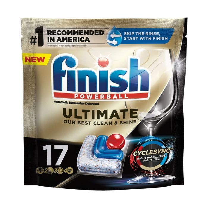 Finish Ultimate Dishwasher Detergent Tabs with CycleSync Technology - 17ct