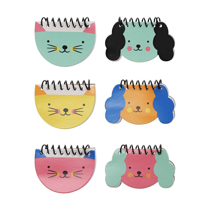 6ct Cat/Dog Mini Spiral Notebooks - Spritz
