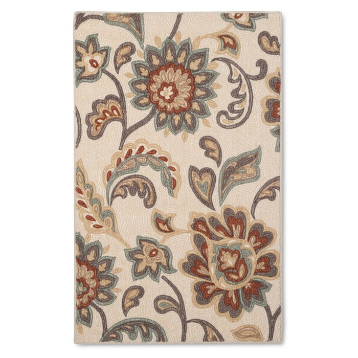 Maples 2'6"x3'10" Washable Paisley Floral Accent Rug Tan