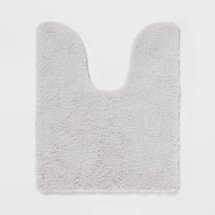 Spa Plush Contour Bath Rug Light Gray - Threshold