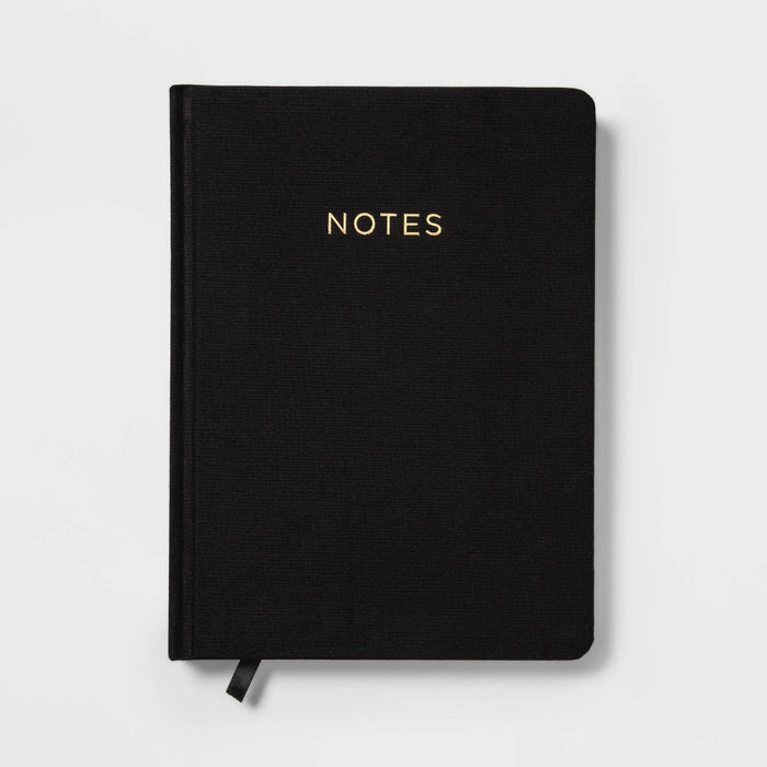 240 Sheet College Ruled Journal 7.75"x5.5" Black Linen - Threshold