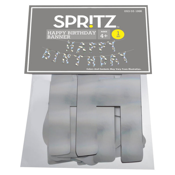 Iridescent Happy Birthday Party Banner - Spritz