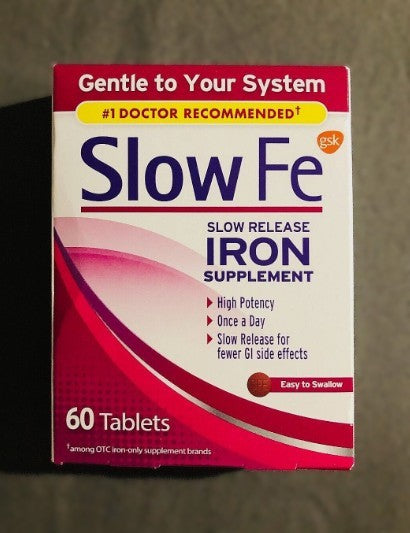 Slow Fe Slow Release Iron Supplement Tablets - 60ct Expires: 10/2027