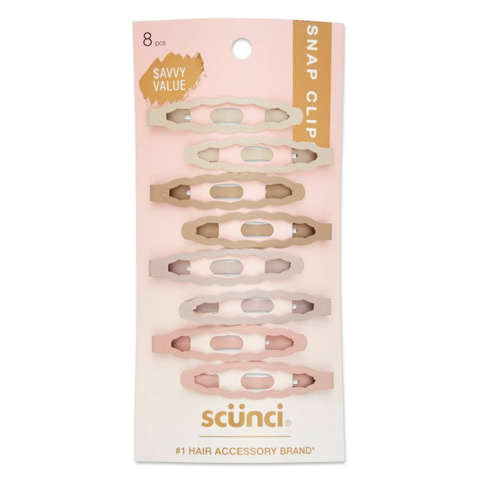 scunci Basic New Shaped Snap Hair Clips - Neutral - 8ct