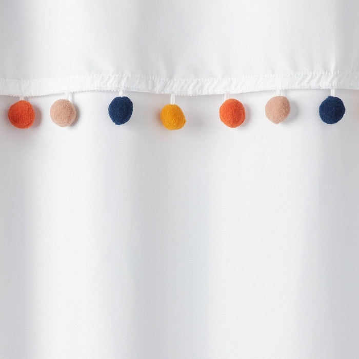 84" Pom-Pom Blackout Valance Kids' Panel White - Pillowfort