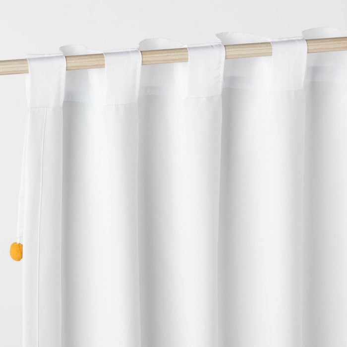 84" Pom-Pom Blackout Valance Kids' Panel White - Pillowfort