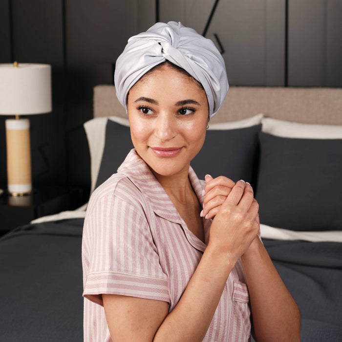 Silk-Lined Hair Wrap Light Gray - Threshold