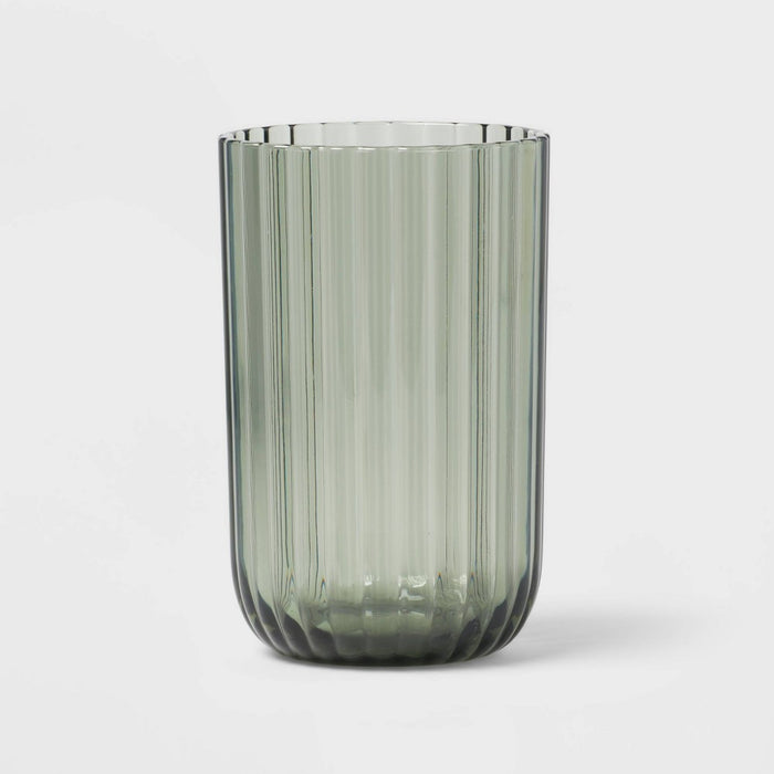 16oz Plastic Ribbed Tall Tumbler Green - Threshold