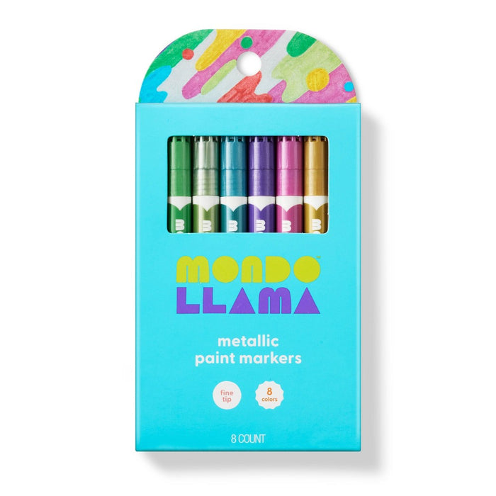 8ct Paint Markers Fine Tip Metallic - Mondo Llama