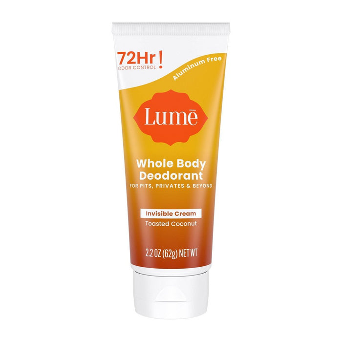 Lume Whole Body Invisible Cream Tube Deodorant - Toasted Coconut Scent - 2.2oz