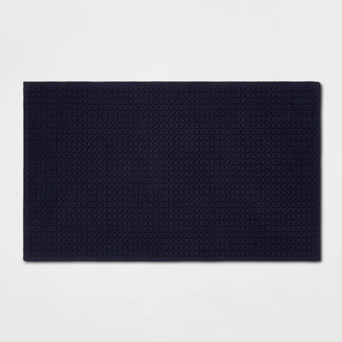 20"x34" Antimicrobial Bath Mat Navy - Threshold