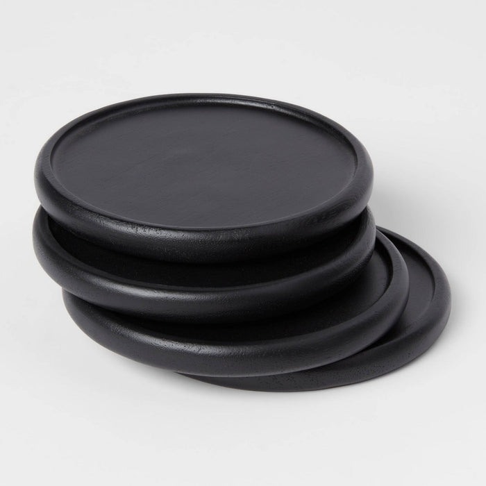 4pk Acacia Modern Coasters Black - Threshold