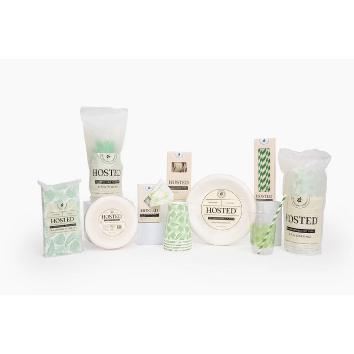 Hosted Compostable Printed Paper Straws - 50ct