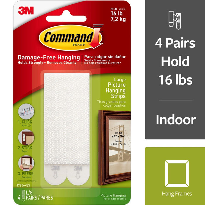 Command Large Picture Hanging Strips, 4/pk