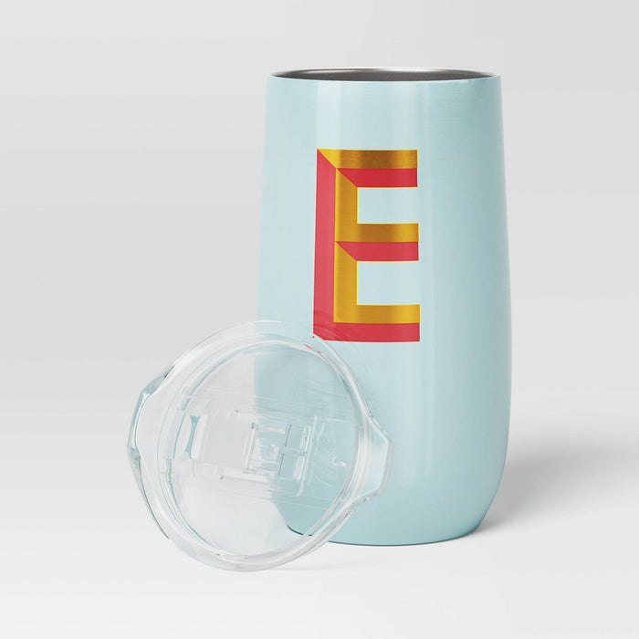 11.4oz Stainless Steel Double Wall Non-Vacuum Wine Tumbler with Slide Lid "E" Light Blue - Opalhouse