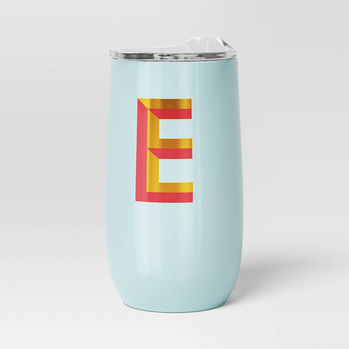 11.4oz Stainless Steel Double Wall Non-Vacuum Wine Tumbler with Slide Lid "E" Light Blue - Opalhouse