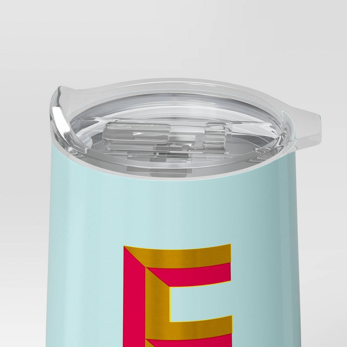 11.4oz Stainless Steel Double Wall Non-Vacuum Wine Tumbler with Slide Lid "E" Light Blue - Opalhouse