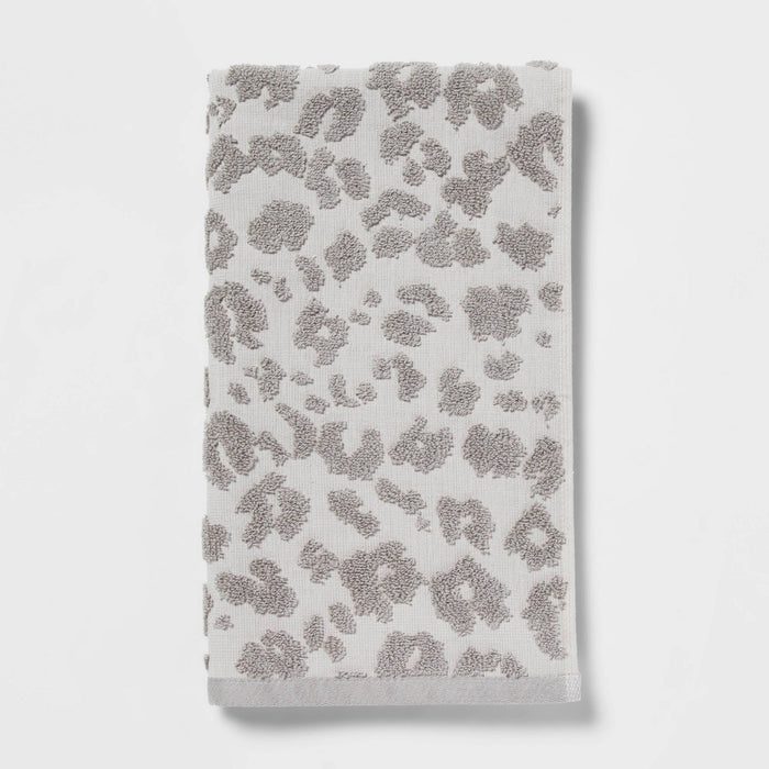 Performance Plus Hand Towel Light Gray Leopard - Threshold