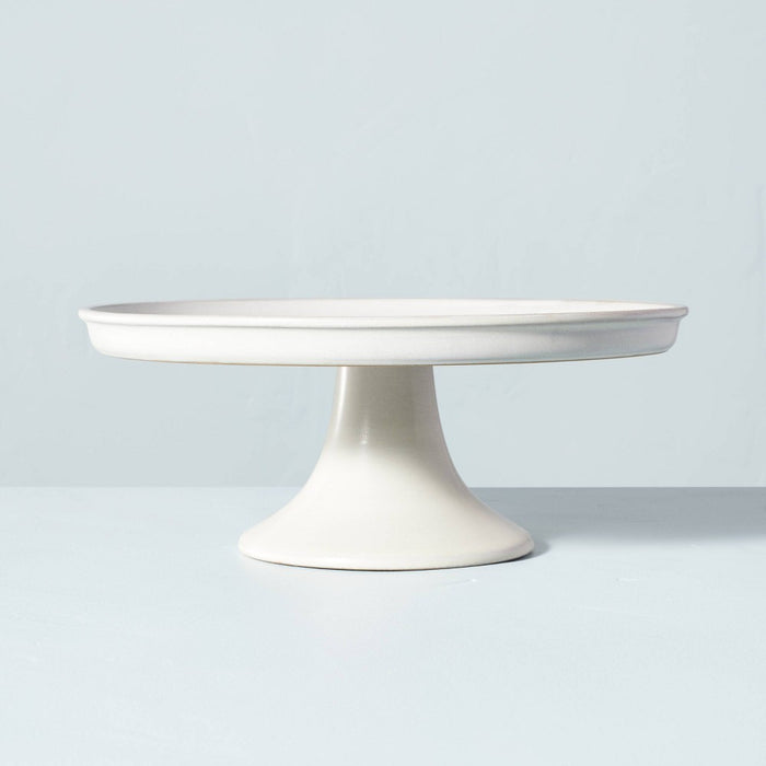 11" Modern Rim Stoneware Cake Stand Cream - Hearth & Hand with Magnolia