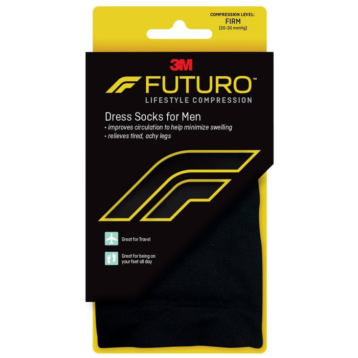 FUTURO Men's Dress Socks - Black - Medium