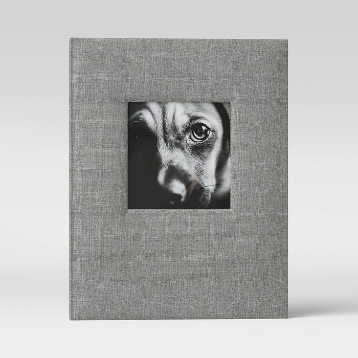 7" x 9" Photo Album with Frame Front Gray 2 Per Page - Threshold