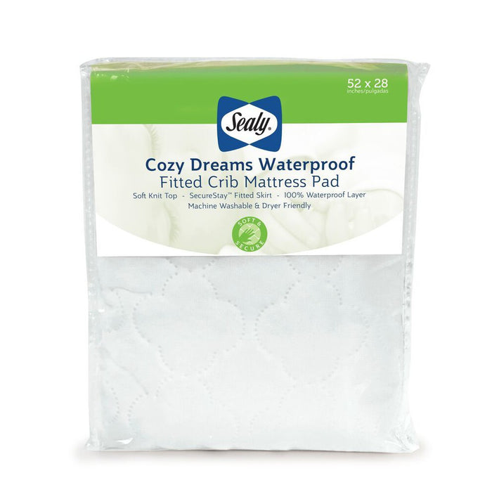 Sealy Cozy Dreams Waterproof Fitted Crib & Toddler Mattress Pad