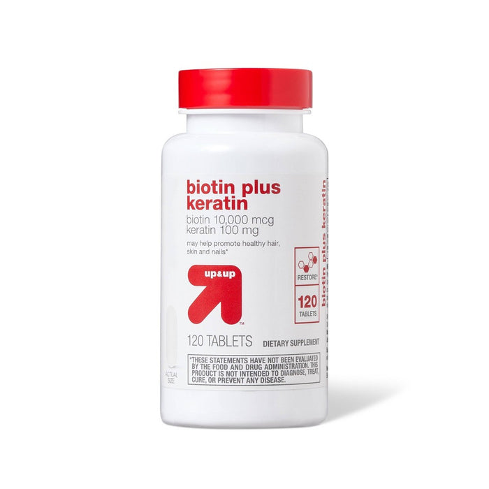 Biotin with Keratin Dietary Supplement Tablets - 120ct - up & up