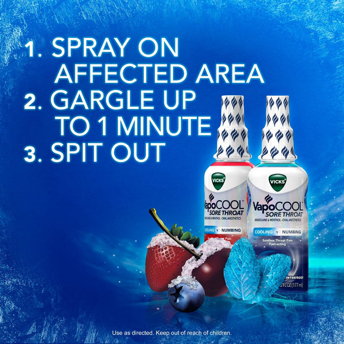 Vicks VapoCOOL Sore Throat Spray - Winterfrost - 6 fl oz