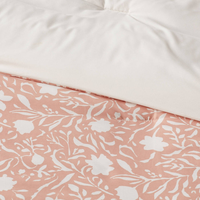 12pc King Floral Boho Comforter & Sheets Set Terracotta Pink - Threshold