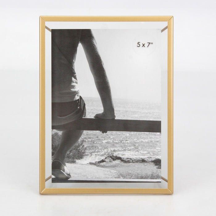 5" x 7" Frame with Symmetrical Wire Back Brass - Threshold