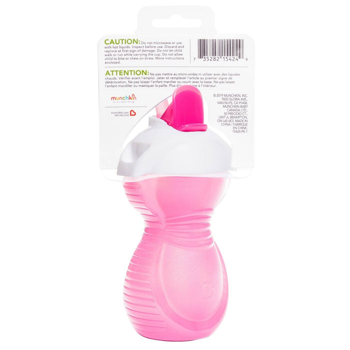 Munchkin Click Lock Flip Straw Cup - Pink - 9oz