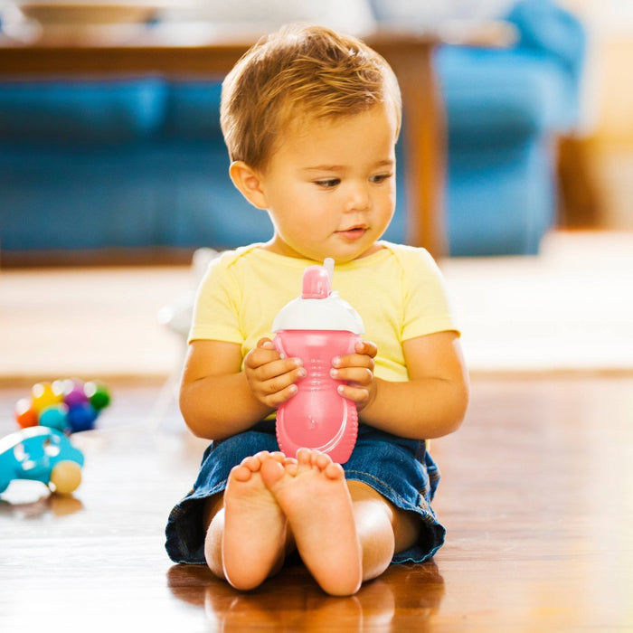 Munchkin Click Lock Flip Straw Cup - Pink - 9oz