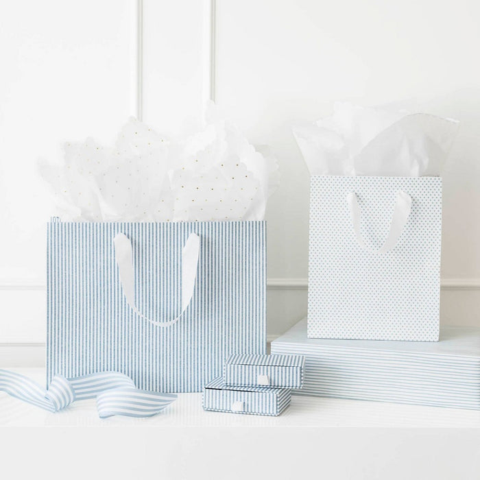 Slate Blue Dot Small Gift Bag Gray/White - Sugar Paper + Target